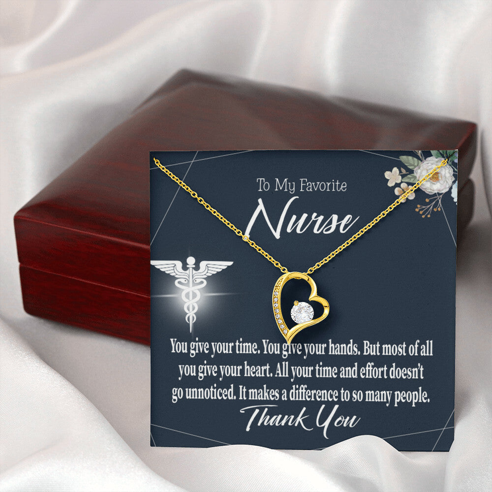 You Don't Go Unnoticed Healthcare Medical Worker Nurse Appreciation Gift Forever Necklace w Message Card-Express Your Love Gifts
