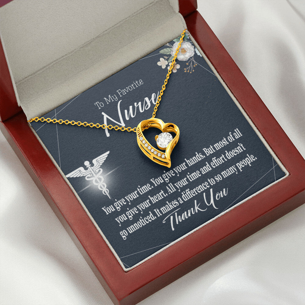 You Don't Go Unnoticed Healthcare Medical Worker Nurse Appreciation Gift Forever Necklace w Message Card-Express Your Love Gifts
