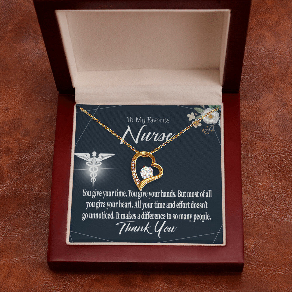 You Don't Go Unnoticed Healthcare Medical Worker Nurse Appreciation Gift Forever Necklace w Message Card-Express Your Love Gifts