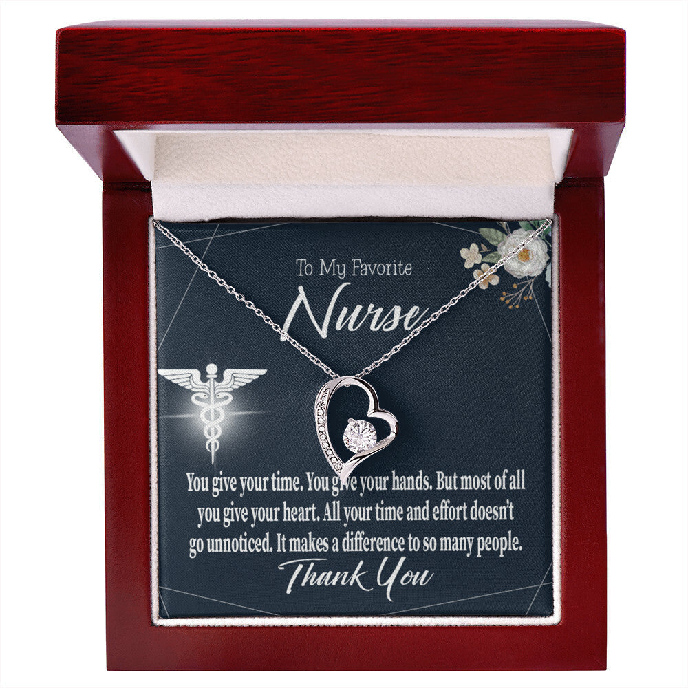You Don't Go Unnoticed Healthcare Medical Worker Nurse Appreciation Gift Forever Necklace w Message Card-Express Your Love Gifts