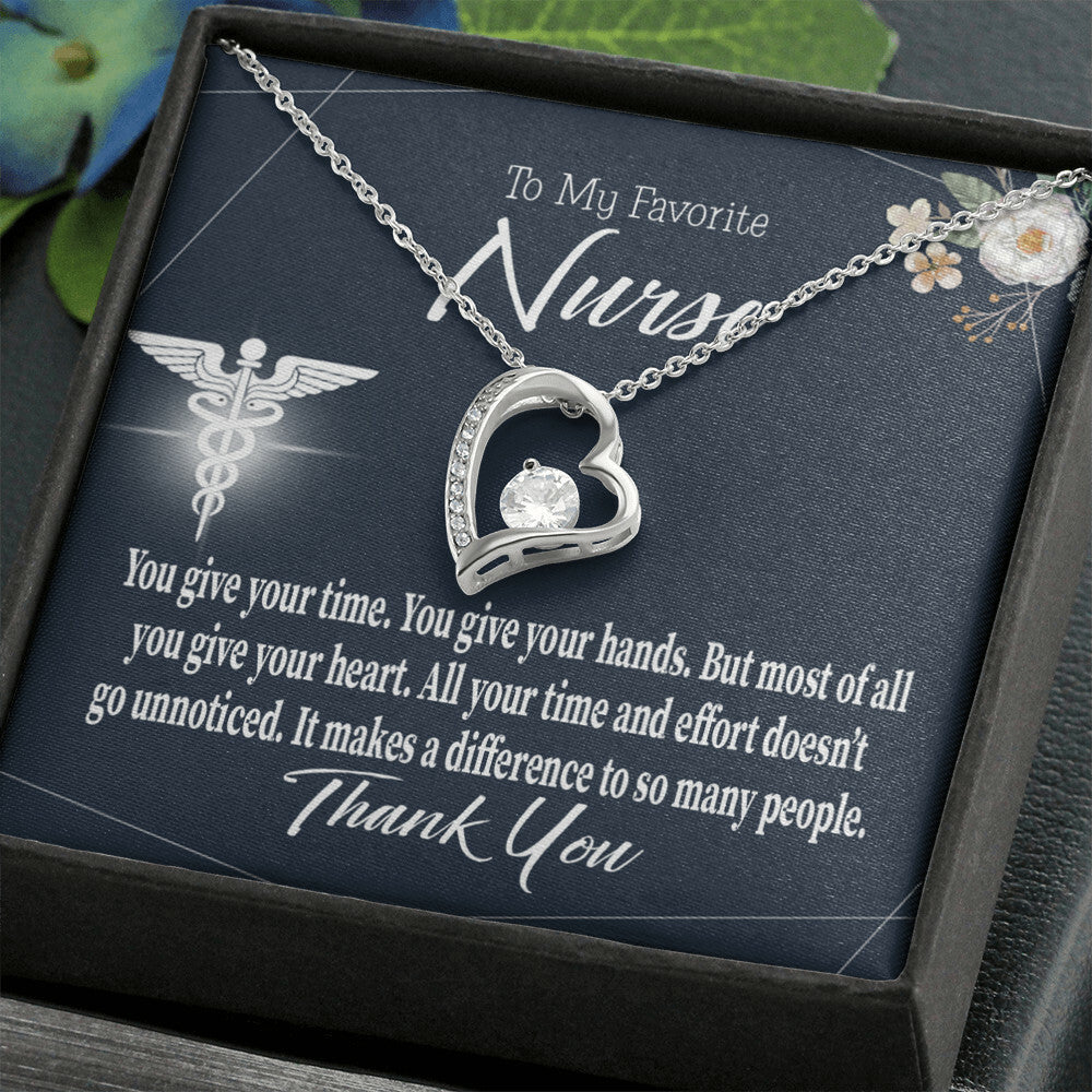You Don't Go Unnoticed Healthcare Medical Worker Nurse Appreciation Gift Forever Necklace w Message Card-Express Your Love Gifts