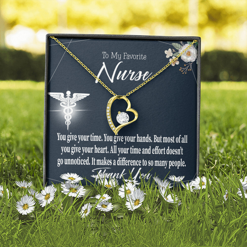 You Don't Go Unnoticed Healthcare Medical Worker Nurse Appreciation Gift Forever Necklace w Message Card-Express Your Love Gifts