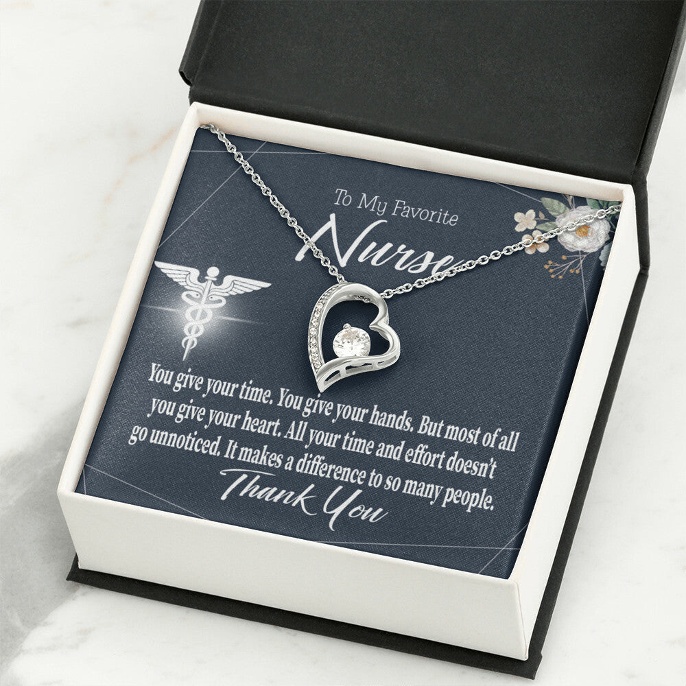 You Don't Go Unnoticed Healthcare Medical Worker Nurse Appreciation Gift Forever Necklace w Message Card-Express Your Love Gifts