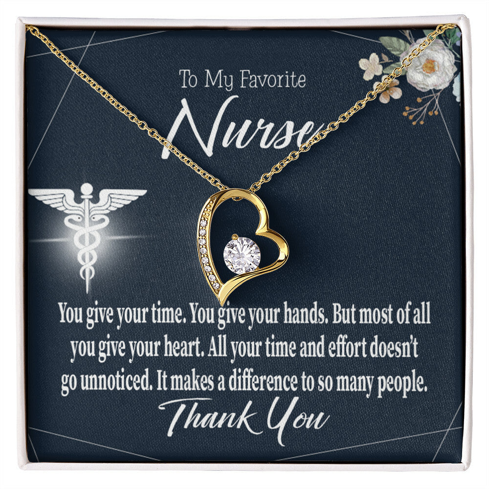 You Don't Go Unnoticed Healthcare Medical Worker Nurse Appreciation Gift Forever Necklace w Message Card-Express Your Love Gifts