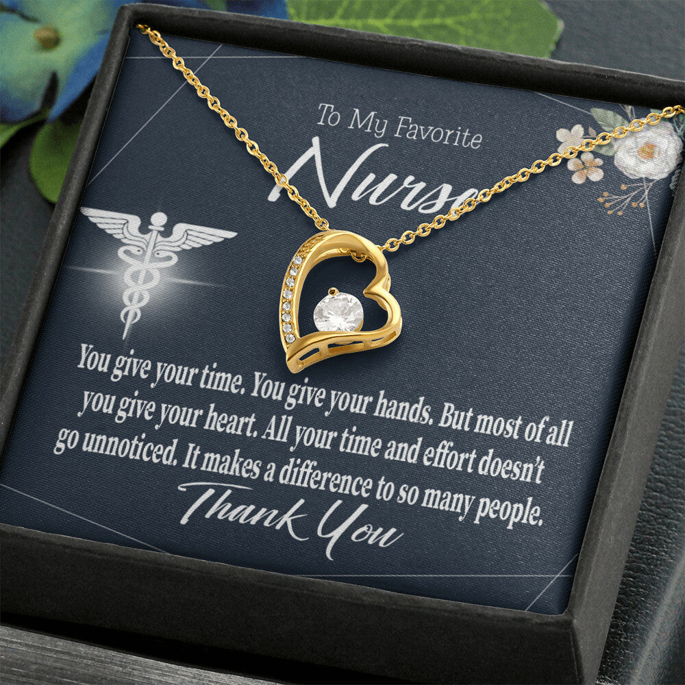 You Don't Go Unnoticed Healthcare Medical Worker Nurse Appreciation Gift Forever Necklace w Message Card-Express Your Love Gifts