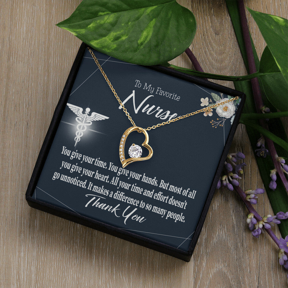You Don't Go Unnoticed Healthcare Medical Worker Nurse Appreciation Gift Forever Necklace w Message Card-Express Your Love Gifts