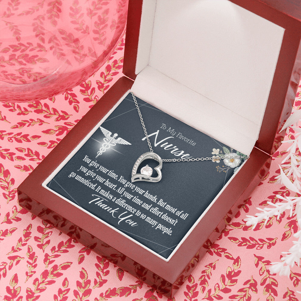 You Don't Go Unnoticed Healthcare Medical Worker Nurse Appreciation Gift Forever Necklace w Message Card-Express Your Love Gifts