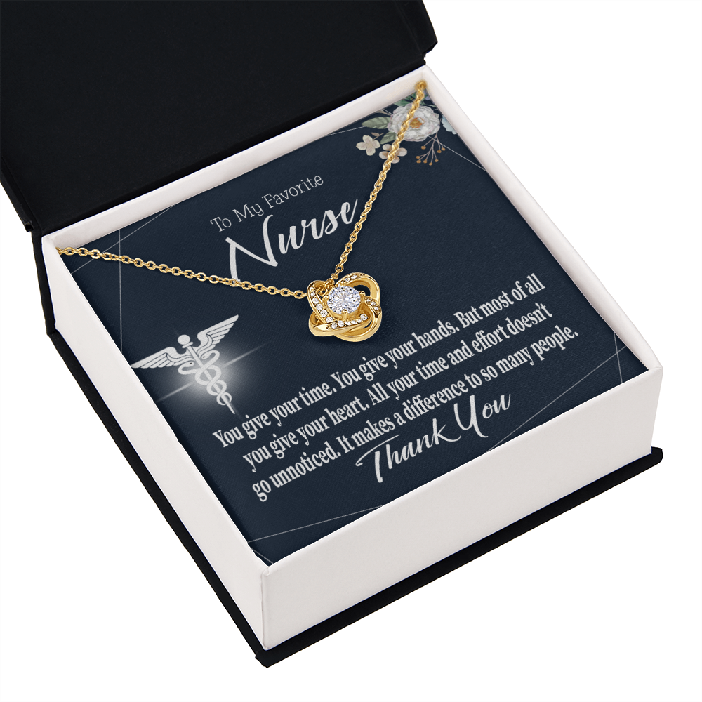 You Don't Go Unnoticed Healthcare Medical Worker Nurse Appreciation Gift Infinity Knot Necklace Message Card-Express Your Love Gifts