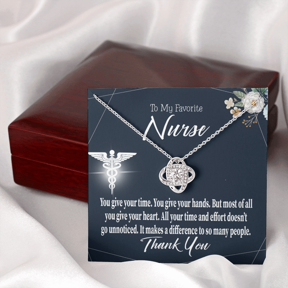 You Don't Go Unnoticed Healthcare Medical Worker Nurse Appreciation Gift Infinity Knot Necklace Message Card-Express Your Love Gifts