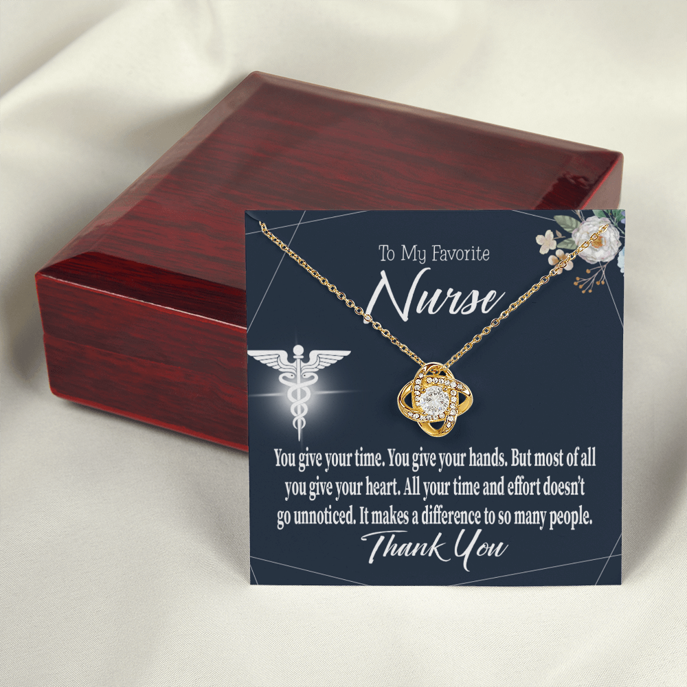 You Don't Go Unnoticed Healthcare Medical Worker Nurse Appreciation Gift Infinity Knot Necklace Message Card-Express Your Love Gifts