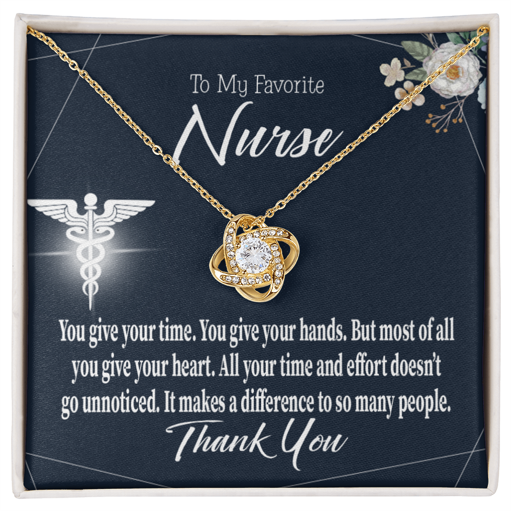You Don't Go Unnoticed Healthcare Medical Worker Nurse Appreciation Gift Infinity Knot Necklace Message Card-Express Your Love Gifts