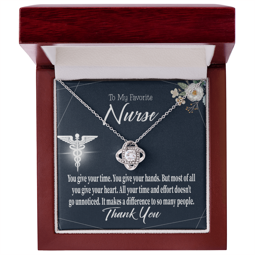 You Don't Go Unnoticed Healthcare Medical Worker Nurse Appreciation Gift Infinity Knot Necklace Message Card-Express Your Love Gifts