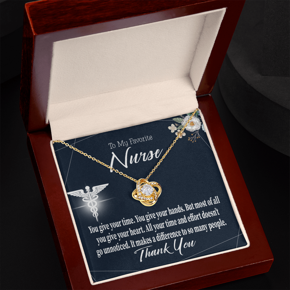 You Don't Go Unnoticed Healthcare Medical Worker Nurse Appreciation Gift Infinity Knot Necklace Message Card-Express Your Love Gifts