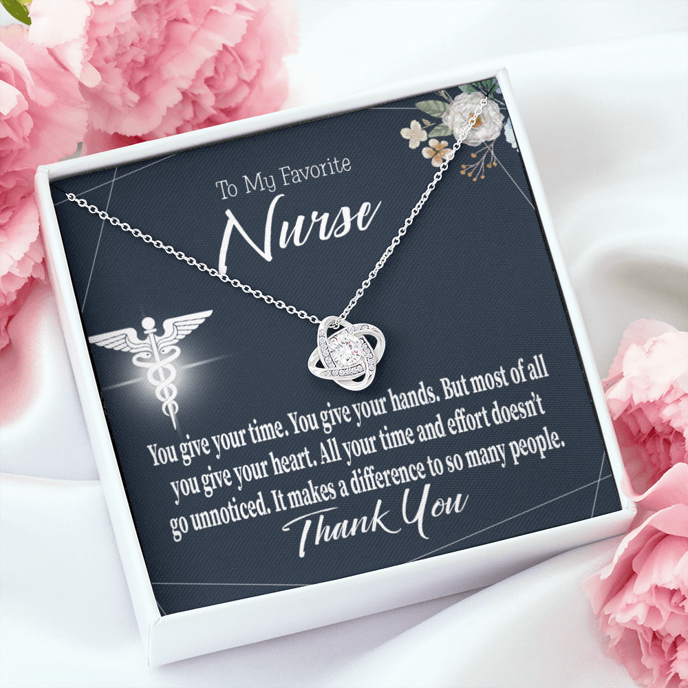 You Don't Go Unnoticed Healthcare Medical Worker Nurse Appreciation Gift Infinity Knot Necklace Message Card-Express Your Love Gifts