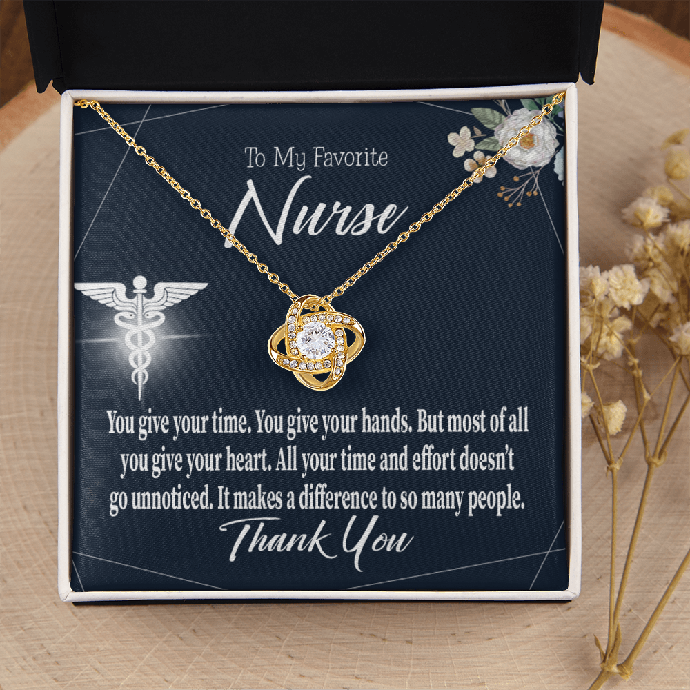 You Don't Go Unnoticed Healthcare Medical Worker Nurse Appreciation Gift Infinity Knot Necklace Message Card-Express Your Love Gifts