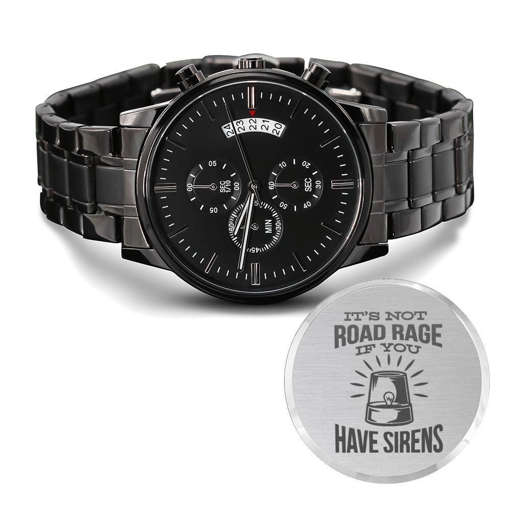 You Have Sirens Engraved Multifunction Policeman Men's Watch Stainless Steel W Copper Dial-Express Your Love Gifts