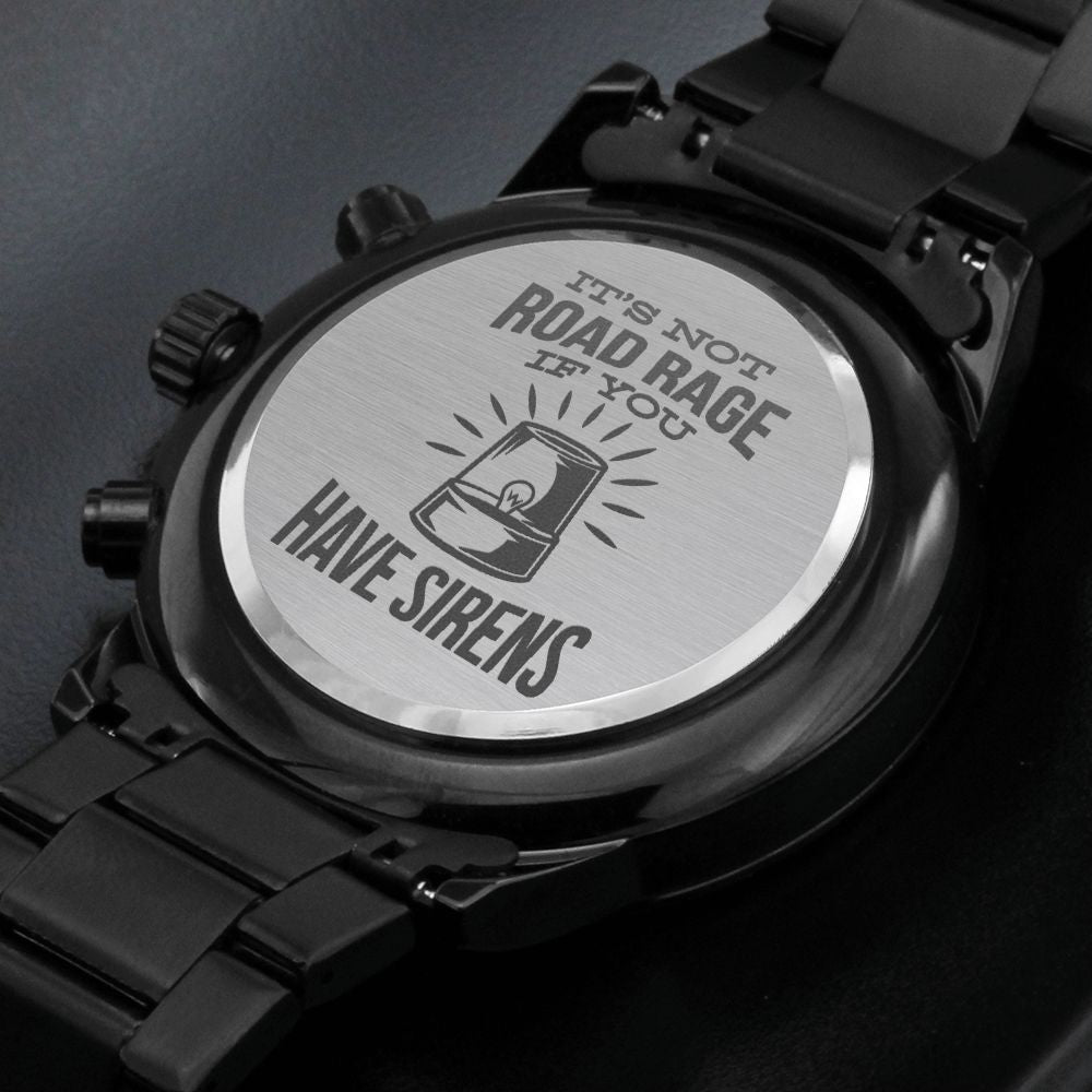 You Have Sirens Engraved Multifunction Policeman Men's Watch Stainless Steel W Copper Dial-Express Your Love Gifts