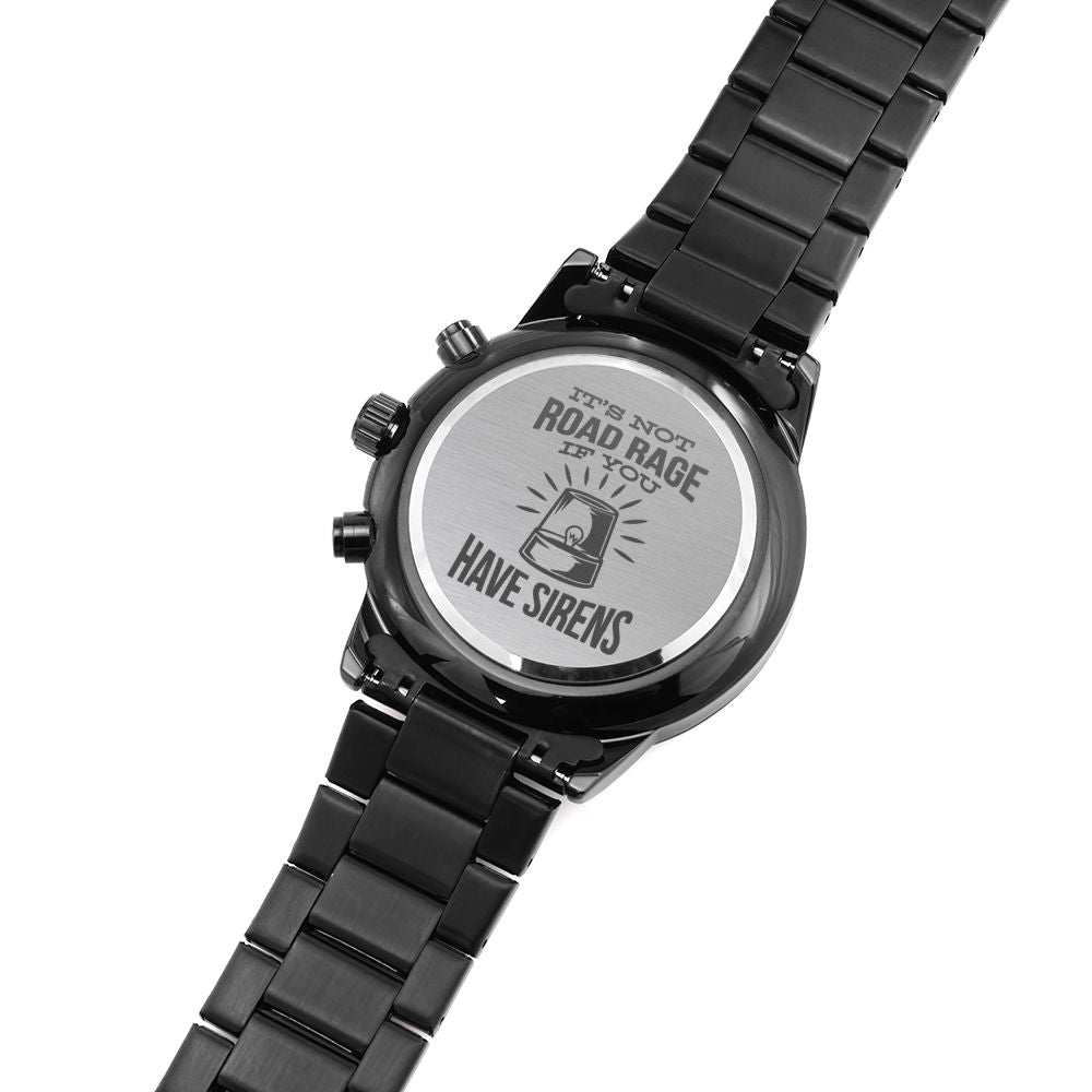 You Have Sirens Engraved Multifunction Policeman Men's Watch Stainless Steel W Copper Dial-Express Your Love Gifts