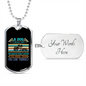 You Love Yourself Necklace Stainless Steel or 18k Gold Dog Tag 24" Chain-Express Your Love Gifts