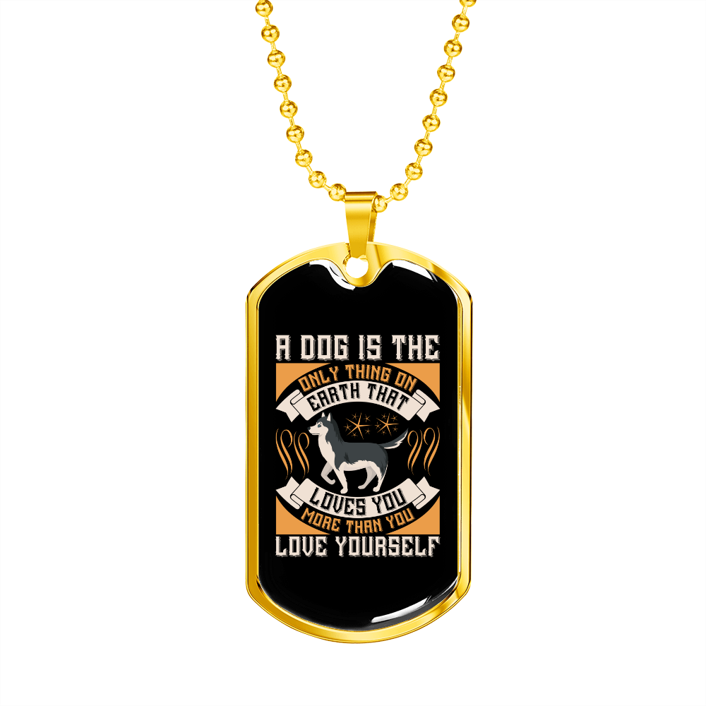 You Love Yourself White Necklace Stainless Steel or 18k Gold Dog Tag 24" Chain-Express Your Love Gifts