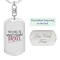 You Make Me Brave Psalm 136:3 Keychain Stainless Steel or 18k Gold Dog Tag Keyring-Express Your Love Gifts