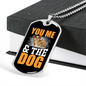 You Me & The Dog Necklace Stainless Steel or 18k Gold Dog Tag 24" Chain-Express Your Love Gifts