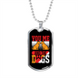 You Me and The Dogs Necklace Stainless Steel or 18k Gold Dog Tag 24" Chain-Express Your Love Gifts