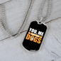 You Me And The Dogs Yellow Necklace Stainless Steel or 18k Gold Dog Tag 24" Chain-Express Your Love Gifts