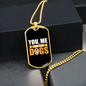 You Me And The Dogs Yellow Necklace Stainless Steel or 18k Gold Dog Tag 24" Chain-Express Your Love Gifts