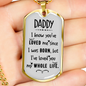 You'Ve Loved Me Dad Necklace Stainless Steel or 18k Gold Dog Tag 24" Chain-Express Your Love Gifts