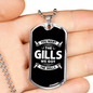 You Want The Gills Fishing Necklace Stainless Steel or 18k Gold Dog Tag 24" Chain-Express Your Love Gifts