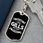 You Want The Gills We Got The Skills! Fishing Keychain Stainless Steel or 18k Gold Dog Tag Keyring-Express Your Love Gifts