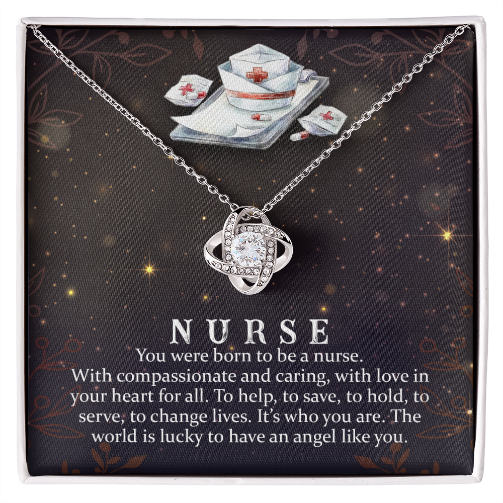 You Were Born to be a Nurse Healthcare Medical Worker Nurse Appreciation Gift Infinity Knot Necklace Message Card-Express Your Love Gifts