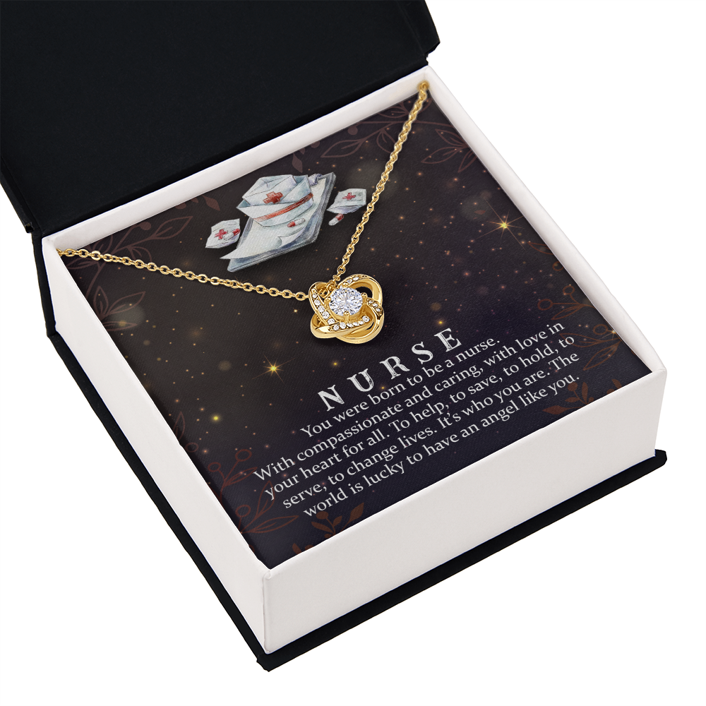 You Were Born to be a Nurse Healthcare Medical Worker Nurse Appreciation Gift Infinity Knot Necklace Message Card-Express Your Love Gifts