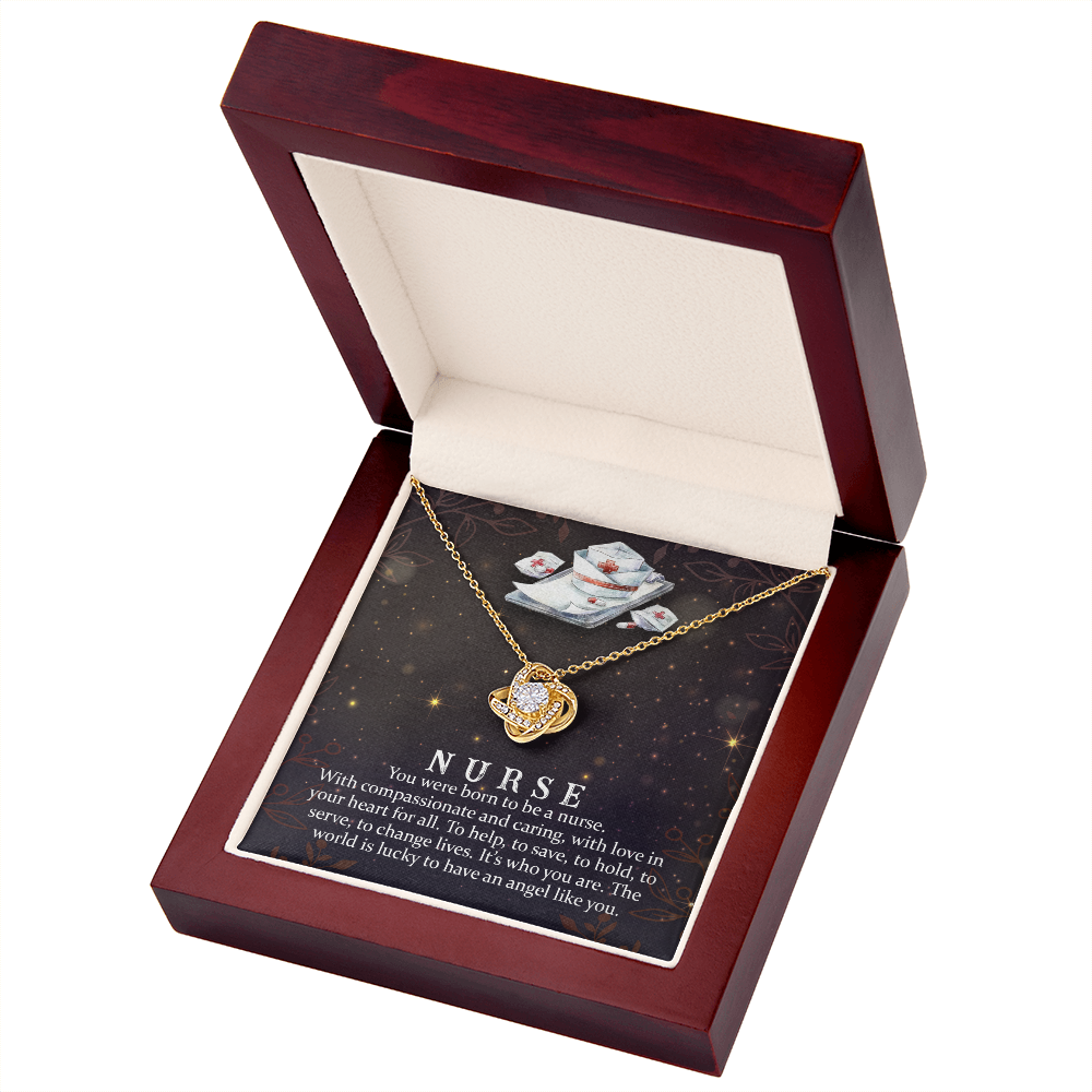 You Were Born to be a Nurse Healthcare Medical Worker Nurse Appreciation Gift Infinity Knot Necklace Message Card-Express Your Love Gifts