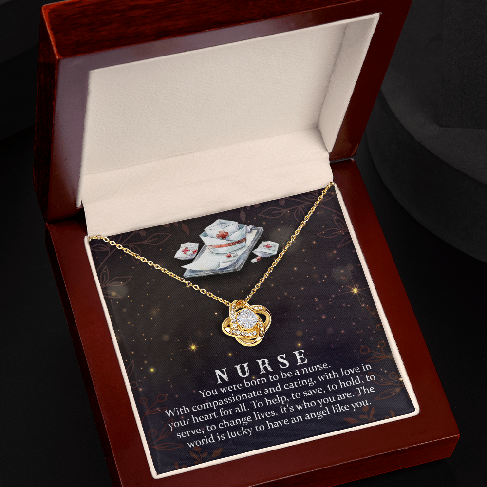 You Were Born to be a Nurse Healthcare Medical Worker Nurse Appreciation Gift Infinity Knot Necklace Message Card-Express Your Love Gifts