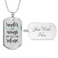 You Will Find Refuge Christian Necklace Stainless Steel or 18k Gold Dog Tag 24" Chain-Express Your Love Gifts