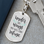 You Will Find Refuge Psalm 91:4 Keychain Stainless Steel or 18k Gold Dog Tag Keyring-Express Your Love Gifts