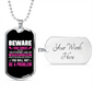 You Will Not Be a Problem Horse Necklace Stainless Steel or 18k Gold Dog Tag 24" Chain-Express Your Love Gifts