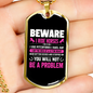 You Will Not Be a Problem Horse Necklace Stainless Steel or 18k Gold Dog Tag 24" Chain-Express Your Love Gifts