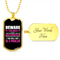 You Will Not Be a Problem Horse Necklace Stainless Steel or 18k Gold Dog Tag 24" Chain-Express Your Love Gifts