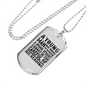 Young Man Atheist Christian Necklace Stainless Steel or 18k Gold Dog Tag 24" Chain-Express Your Love Gifts