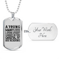 Young Man Atheist Christian Necklace Stainless Steel or 18k Gold Dog Tag 24" Chain-Express Your Love Gifts
