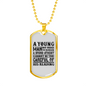 Young Man Atheist Christian Necklace Stainless Steel or 18k Gold Dog Tag 24" Chain-Express Your Love Gifts