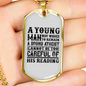 Young Man Atheist Christian Necklace Stainless Steel or 18k Gold Dog Tag 24" Chain-Express Your Love Gifts