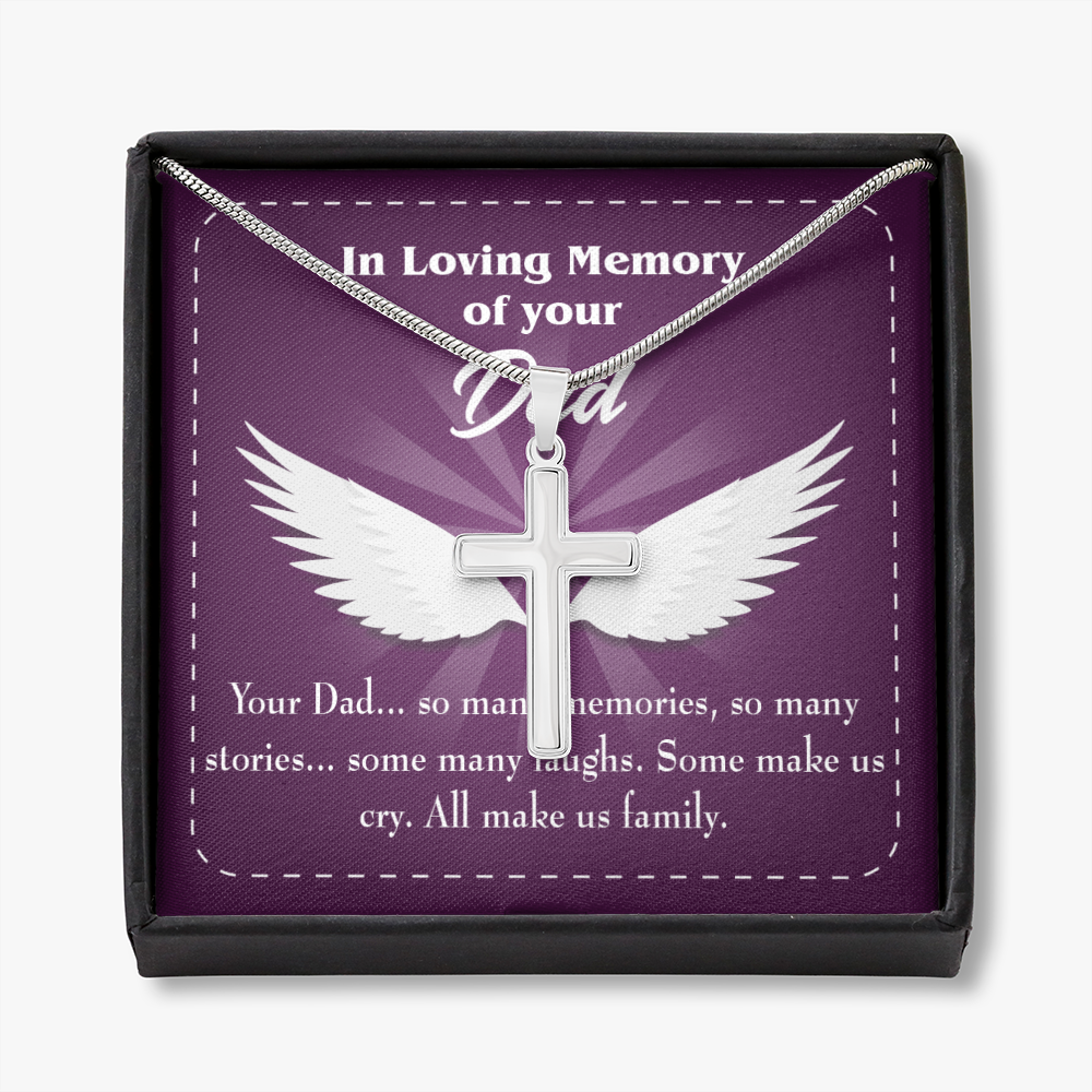 Your Dad Dad Memorial Gift Dad Memorial Cross Necklace Sympathy Gift Loss of Father Condolence Message Card-Express Your Love Gifts