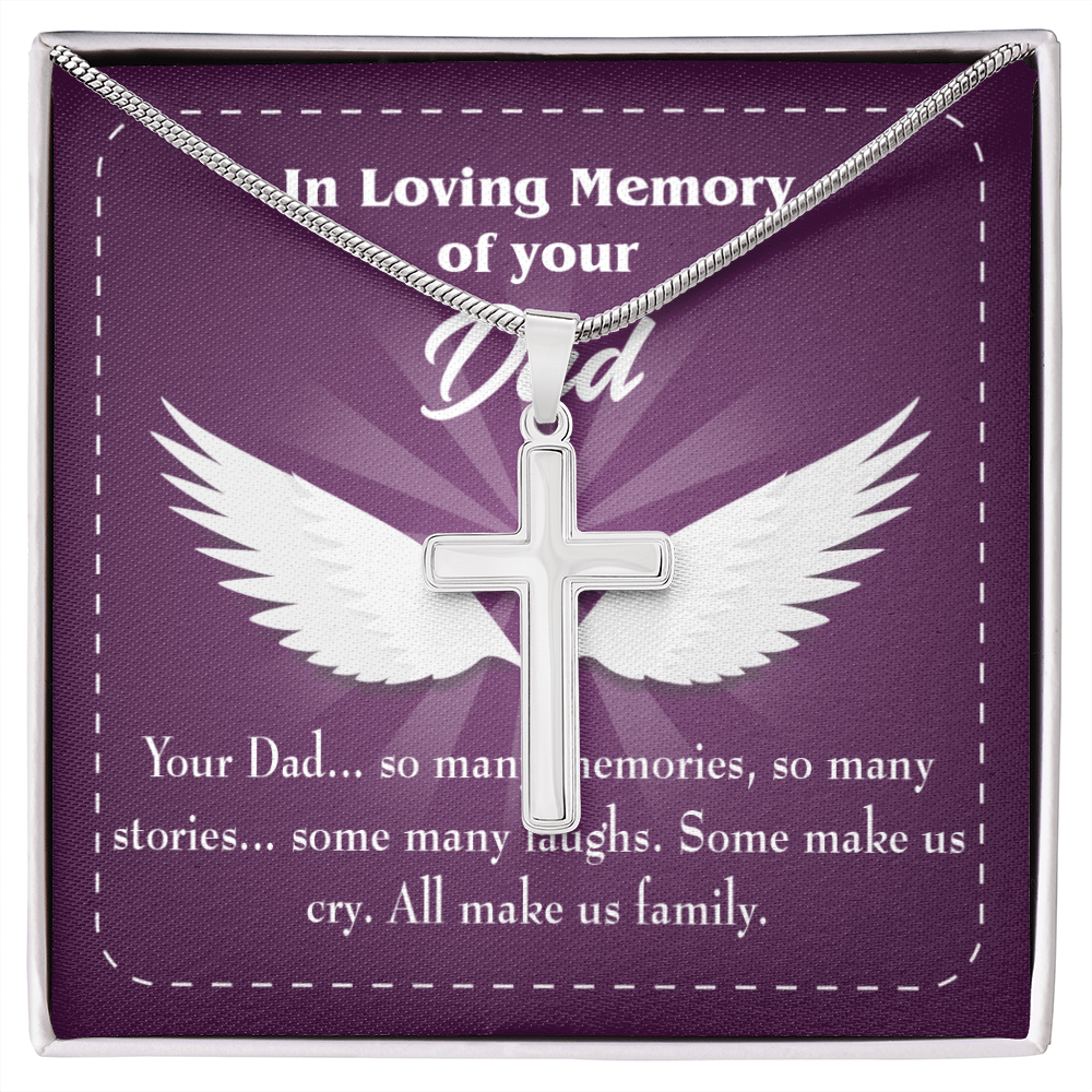 Your Dad Dad Memorial Gift Dad Memorial Cross Necklace Sympathy Gift Loss of Father Condolence Message Card-Express Your Love Gifts
