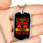 Your Dog Thinks Paws Necklace Stainless Steel or 18k Gold Dog Tag 24" Chain-Express Your Love Gifts