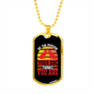 Your Dog Thinks Red Necklace Stainless Steel or 18k Gold Dog Tag 24" Chain-Express Your Love Gifts