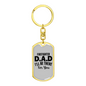 Your Firefighter Dad Keychain Stainless Steel or 18k Gold Dog Tag Keyring-Express Your Love Gifts